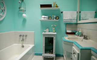 Покраска стен ванной комнаты своими руками фото