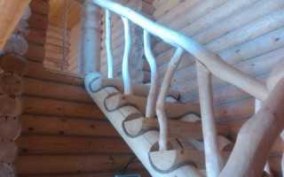 Деревянная лестница своими руками из бревен