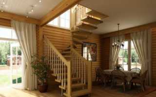 Винтовая деревянная лестница на второй этаж своими руками
