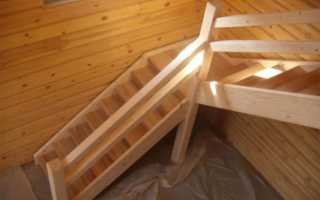 Деревянная лестница с площадкой и поворотом на 180 своими руками